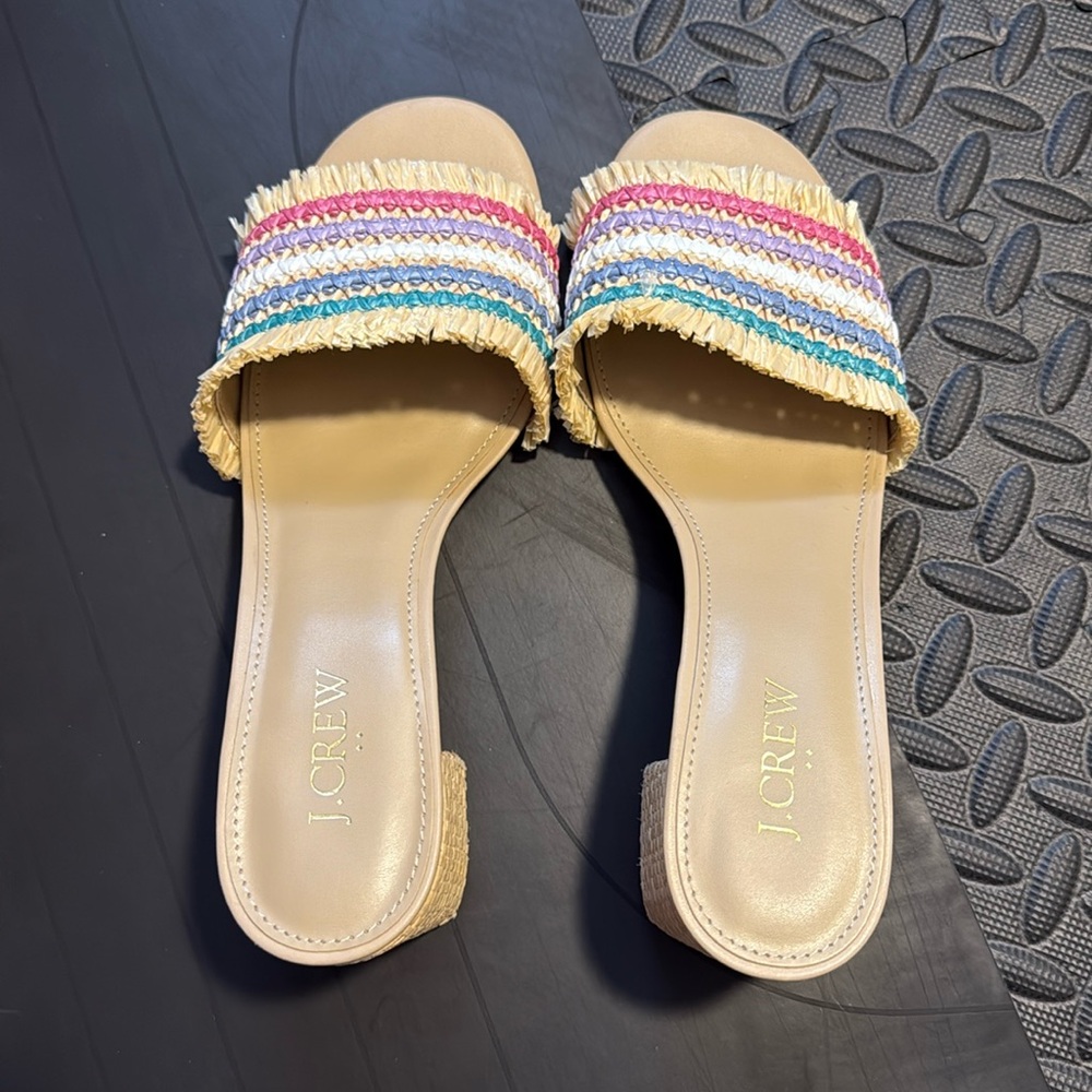 J. Crew Multicolor Fringe Sandals
